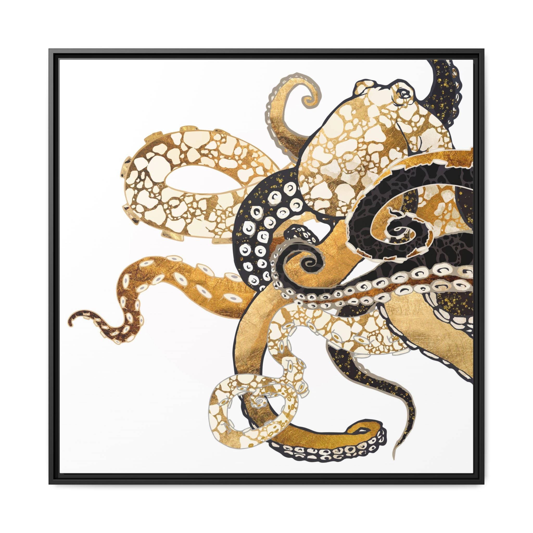 Metallic Octopus - Matte Canvas, Framed (Multi-color)
