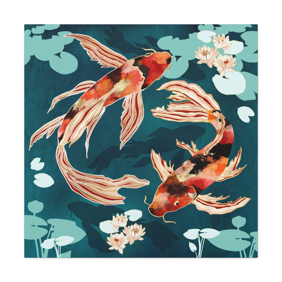 Metallic Koi VII Matte Canvas, Stretched, No Frame
