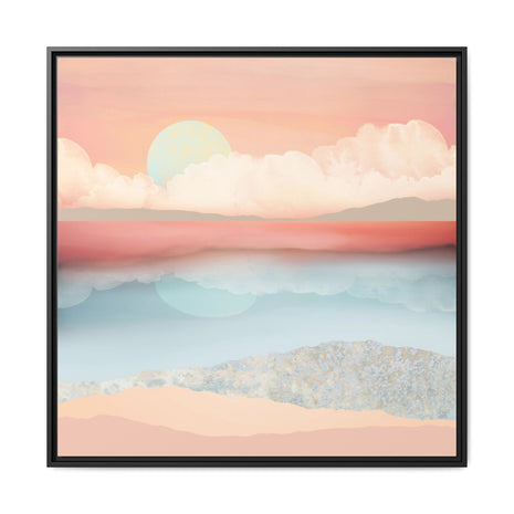 Mint Moon Beach - Matte Canvas, Framed (Multi-color)