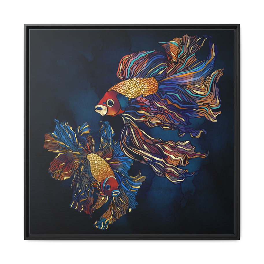 Metallic Beta Fish - Matte Canvas, Framed (Multi-color)
