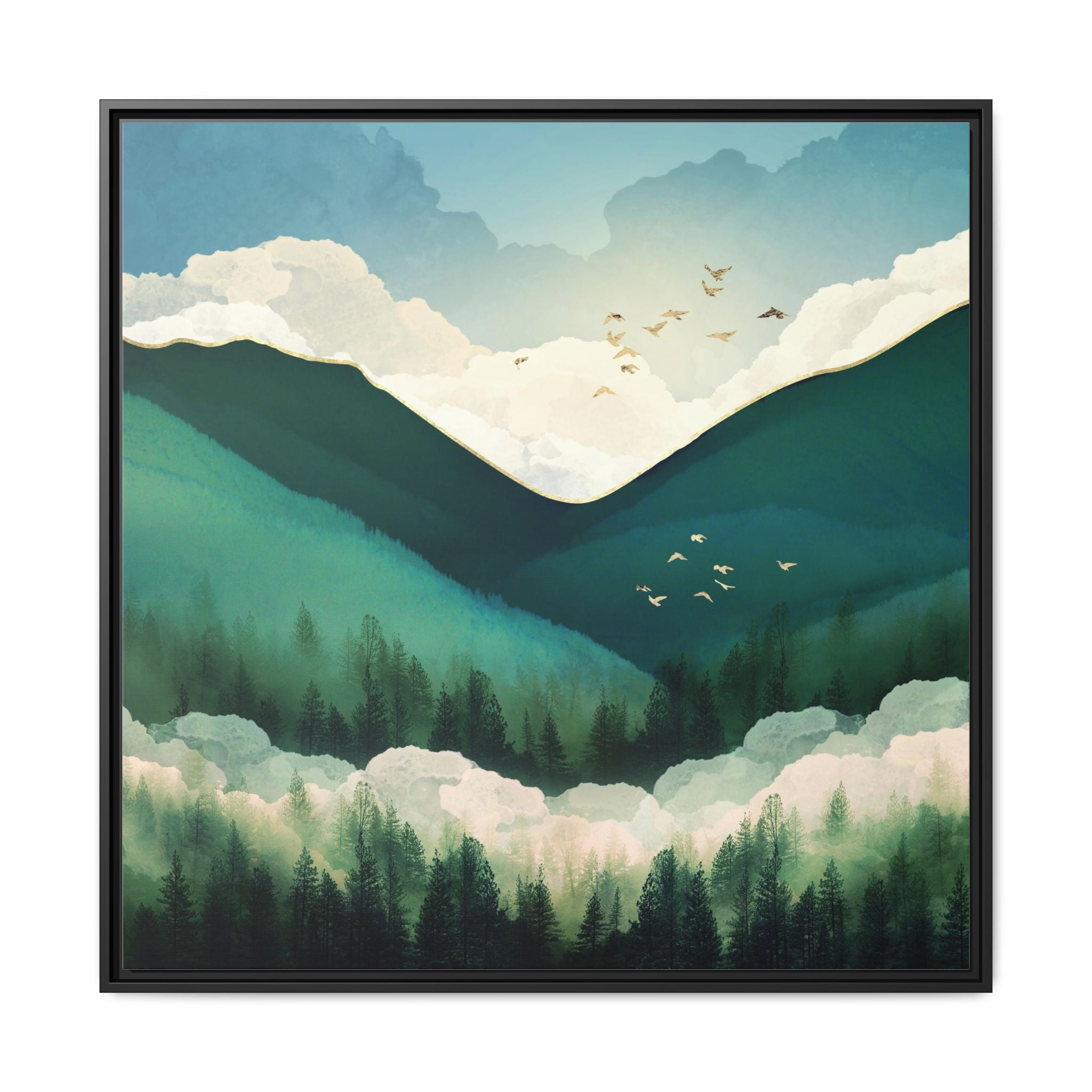 Emerald Hills - Matte Canvas, Framed (Multi-color)