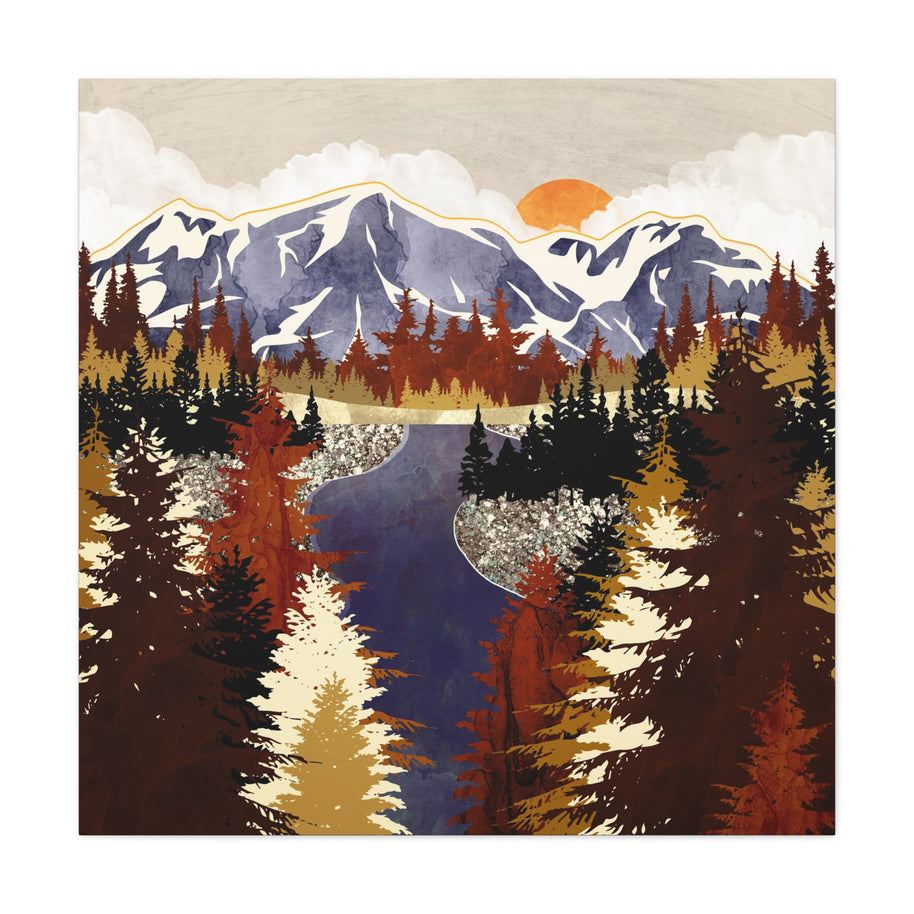 Autumn River Matte Canvas, Stretched, No Frame