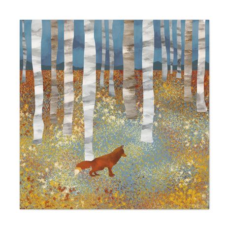 Autumn Fox Matte Canvas, Stretched, No Frame