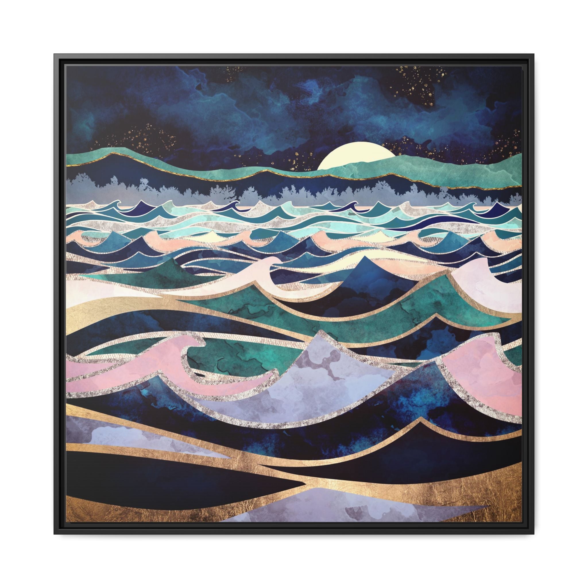 Moonlit Ocean - Matte Canvas, Framed (Multi-color)