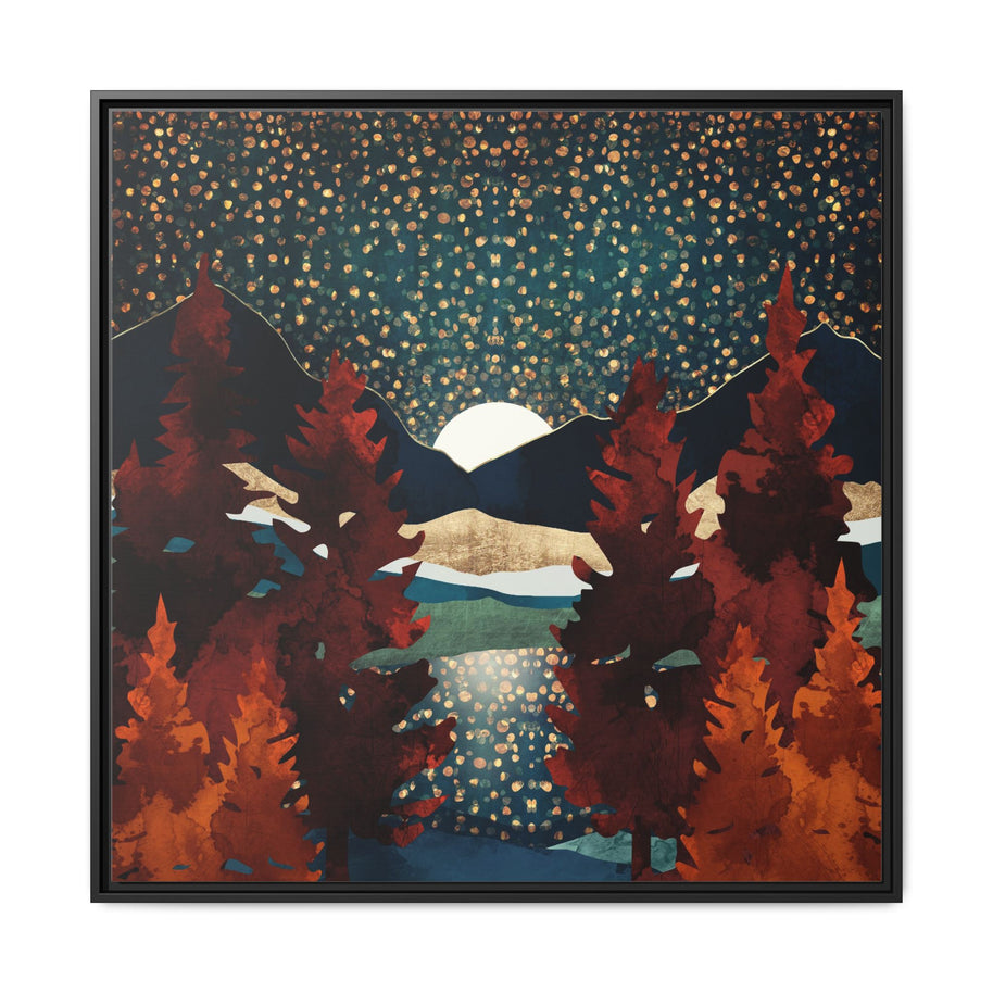 Star Sky Reflection - Matte Canvas, Framed (Multi-color)