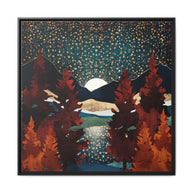 Star Sky Reflection - Matte Canvas, Framed (Multi-color)
