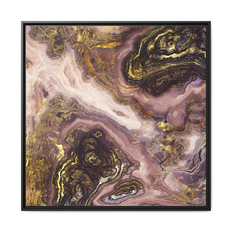 Liquid Gold Agate - Matte Canvas, Framed (Multi-color)