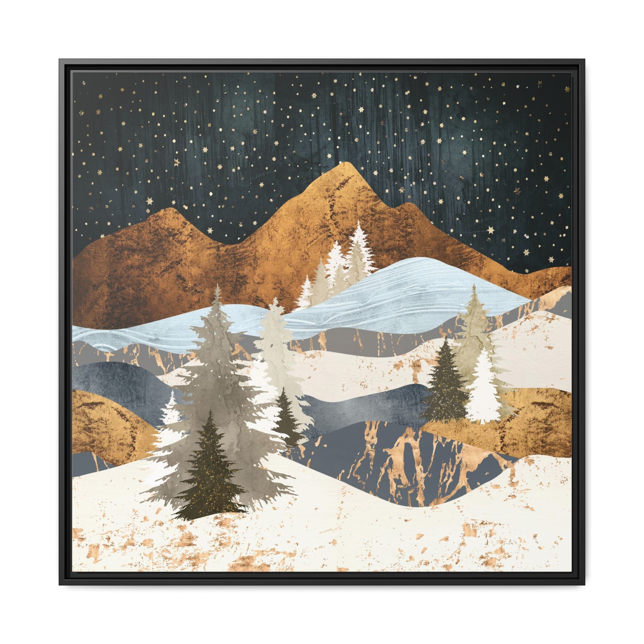 Winter Stars - Matte Canvas, Framed (Multi-color)