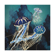 Metallic Jellyfish III Matte Canvas, Stretched, No Frame