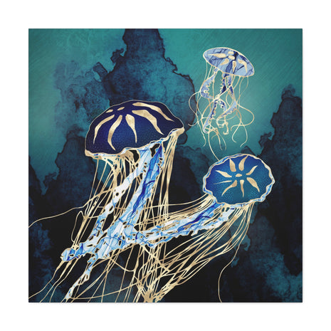 Metallic Jellyfish III Matte Canvas, Stretched, No Frame
