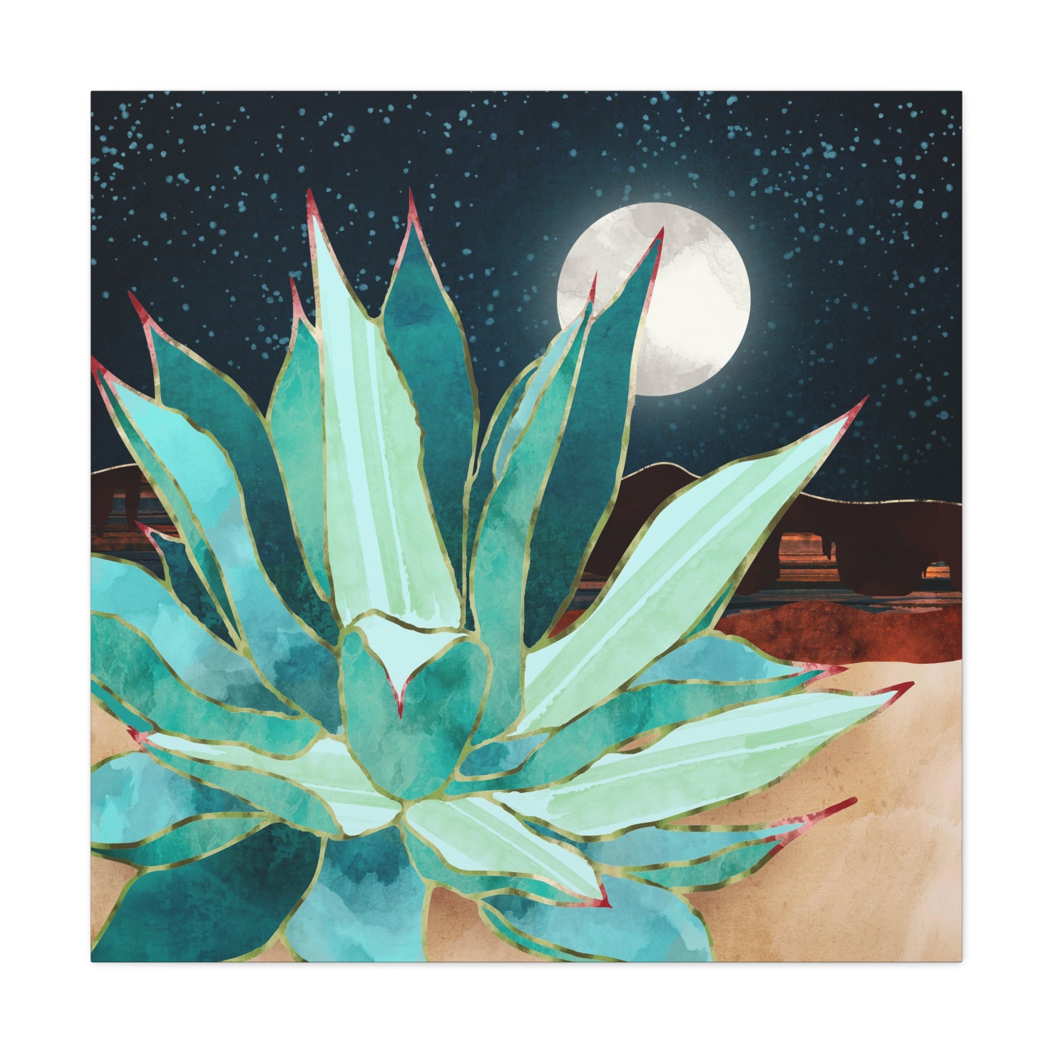 Desert Agave Matte Canvas, Stretched, No Frame