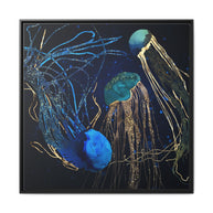 Metallic Jellyfish IV - Matte Canvas, Framed (Multi-color)
