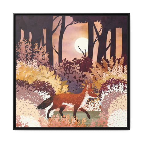 Autumn Fox Forest - Matte Canvas, Framed (Multi-color)