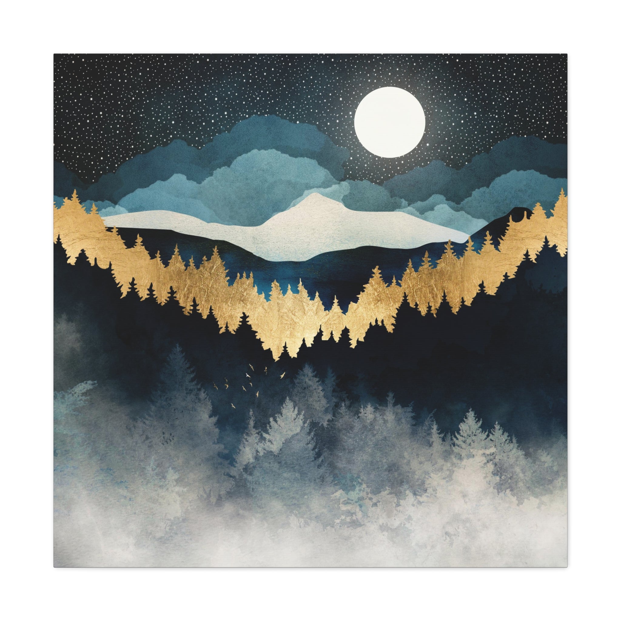 Indigo Night Matte Canvas, Stretched, No Frame