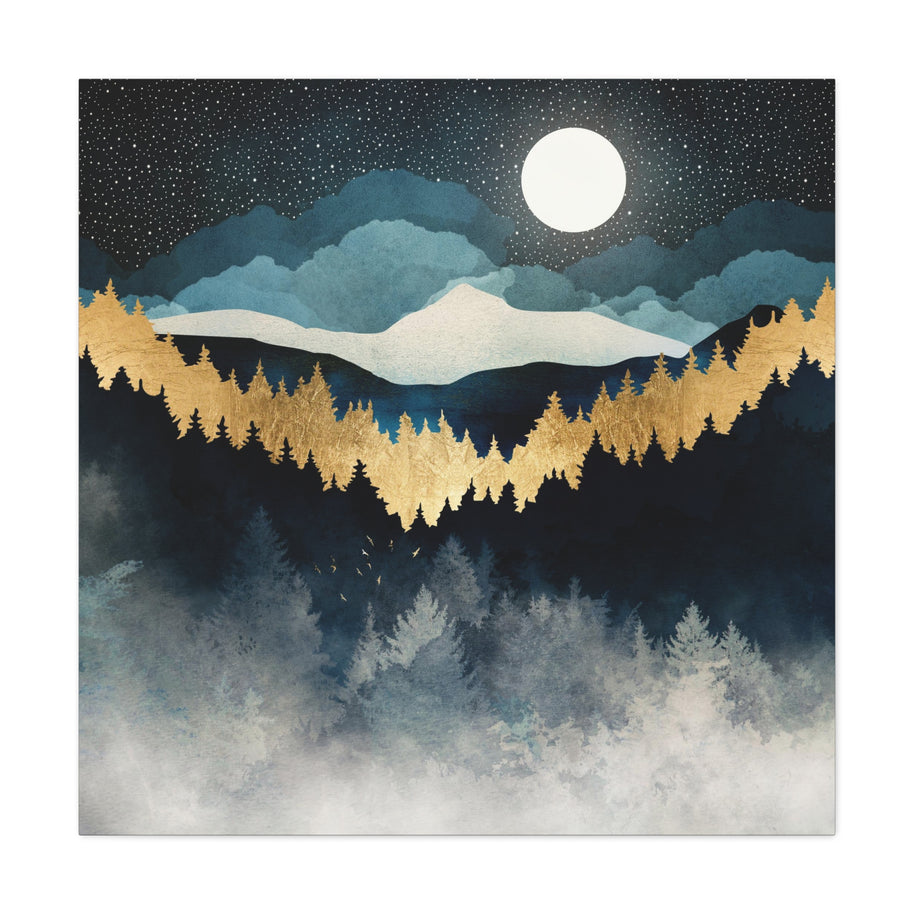 Indigo Night Matte Canvas, Stretched, No Frame
