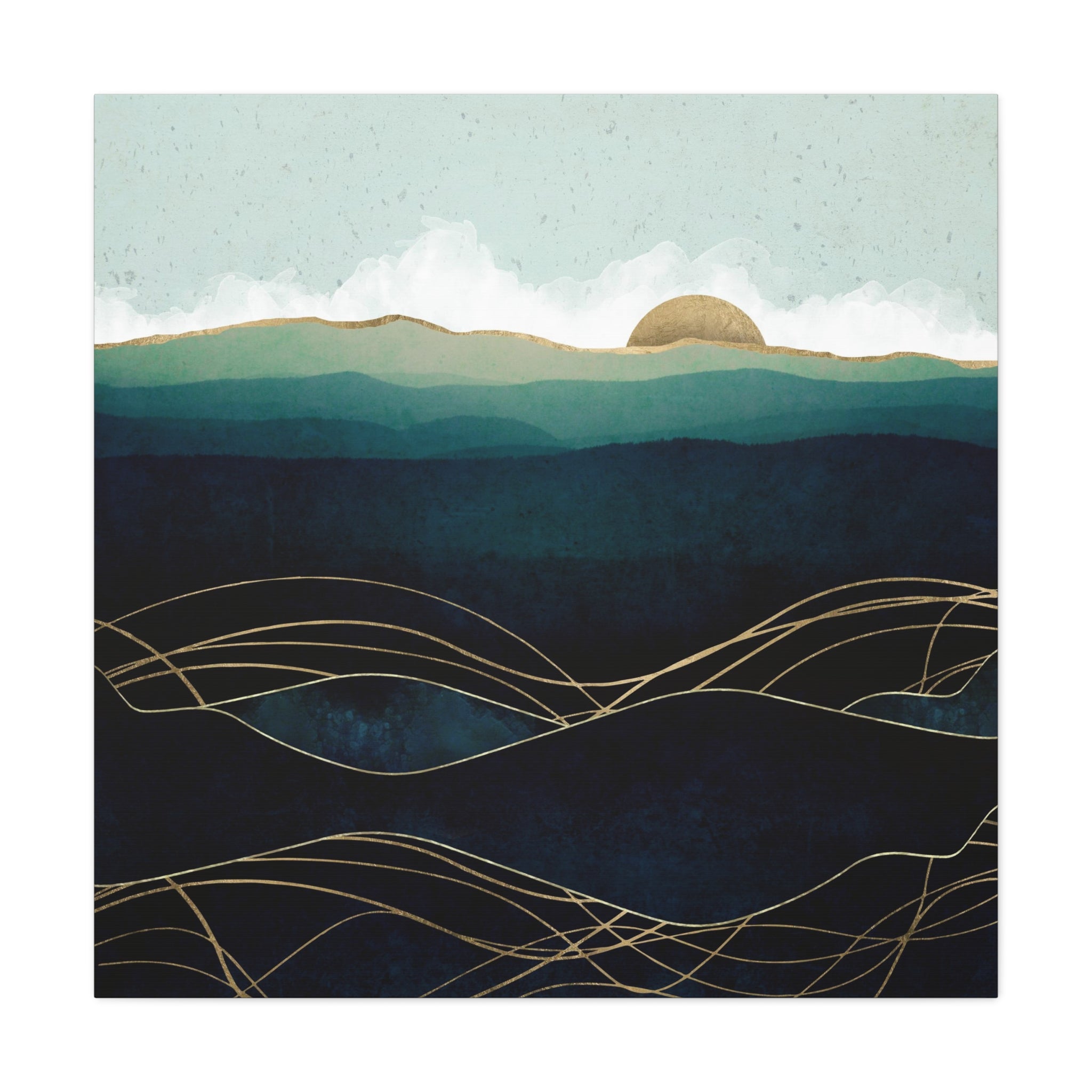 Indigo Waters Matte Canvas, Stretched, No Frame