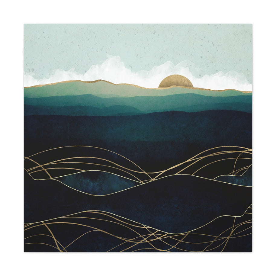 Indigo Waters Matte Canvas, Stretched, No Frame