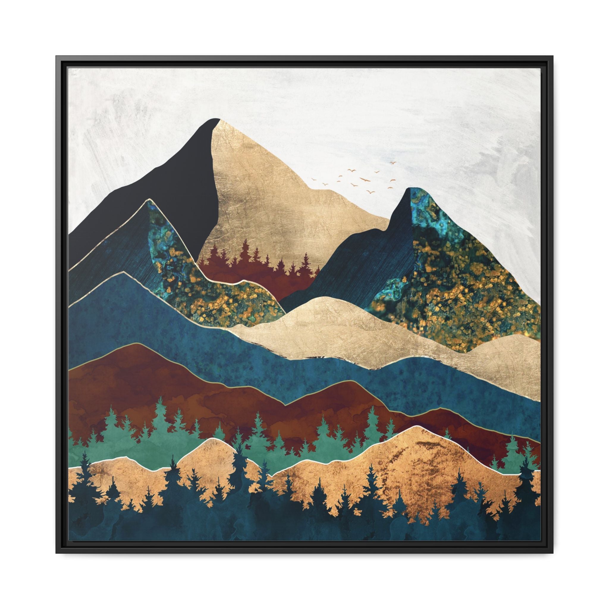 Malachite Mountains - Matte Canvas, Framed (Multi-color)