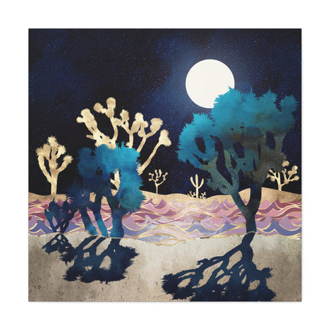 Desert Lake Moonlight Matte Canvas, Stretched, No Frame