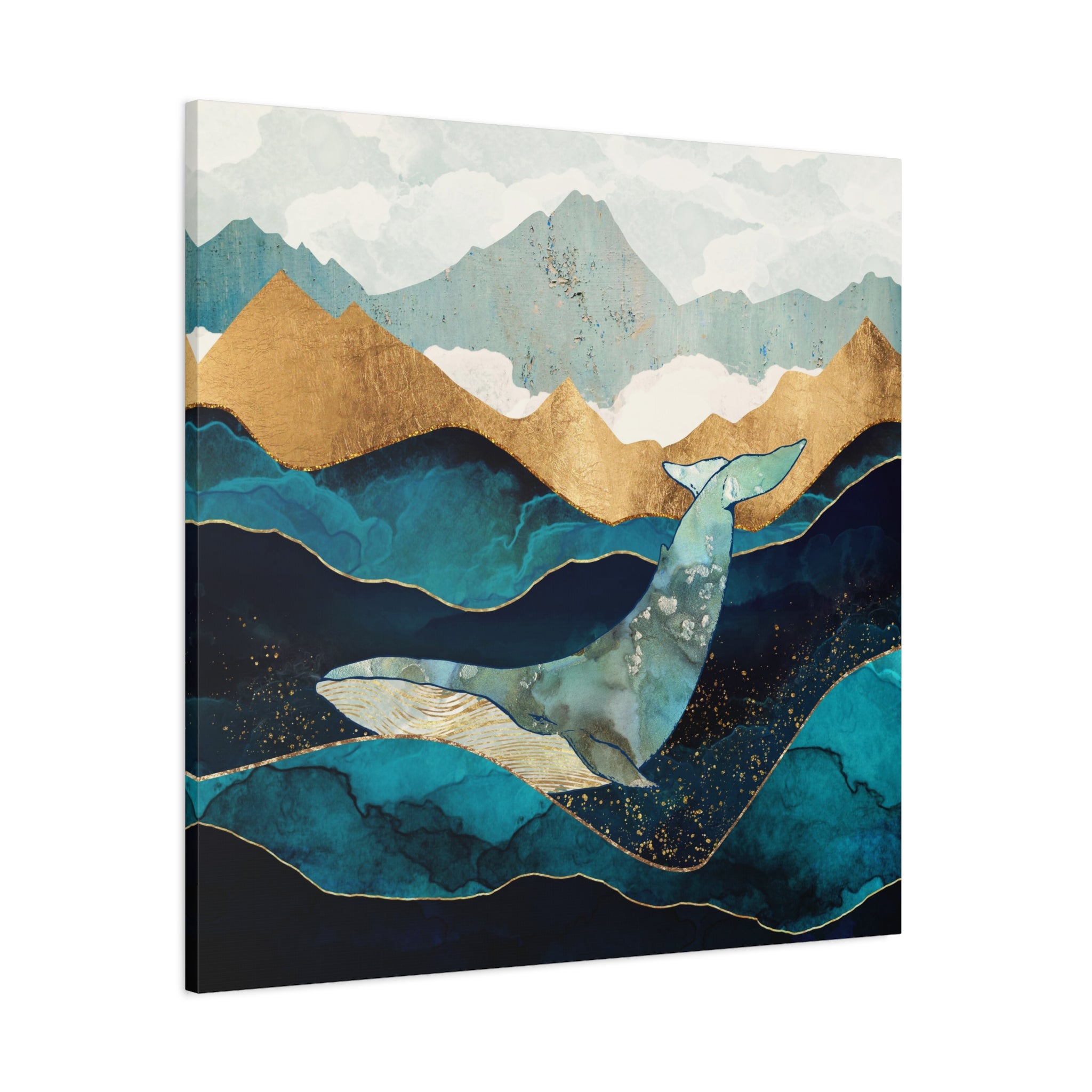 Blue Whale Matte Canvas, Stretched, No Frame