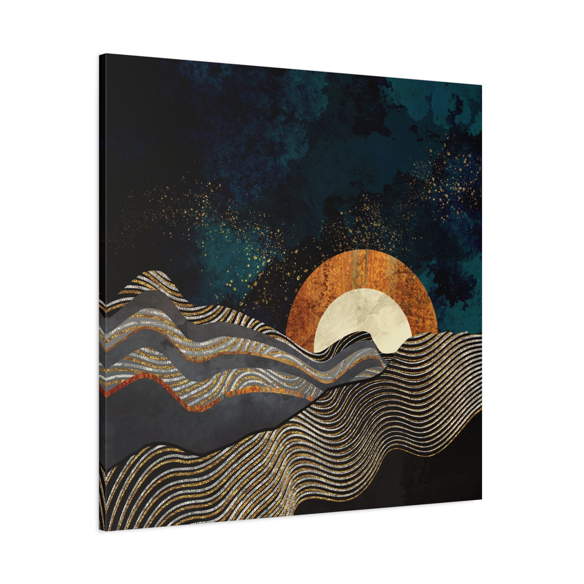 Gold and Silver Fields Matte Canvas, Stretched, No Frame