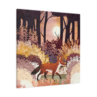 Autumn Fox Forest Matte Canvas, Stretched, No Frame