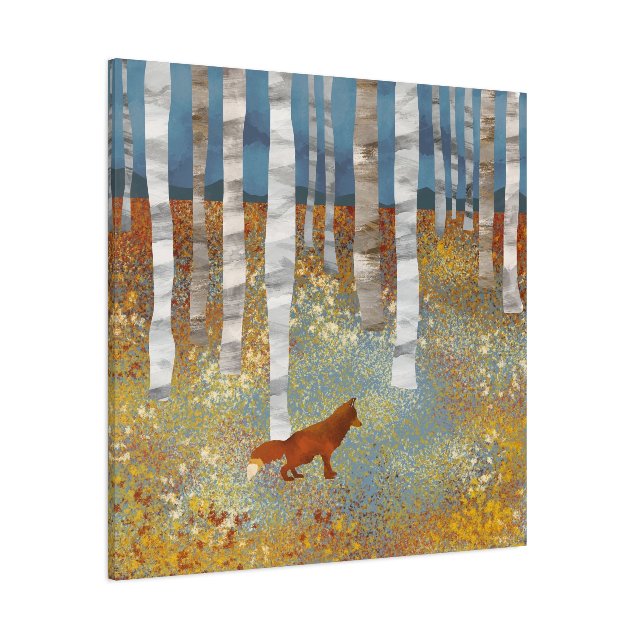 Autumn Fox Matte Canvas, Stretched, No Frame
