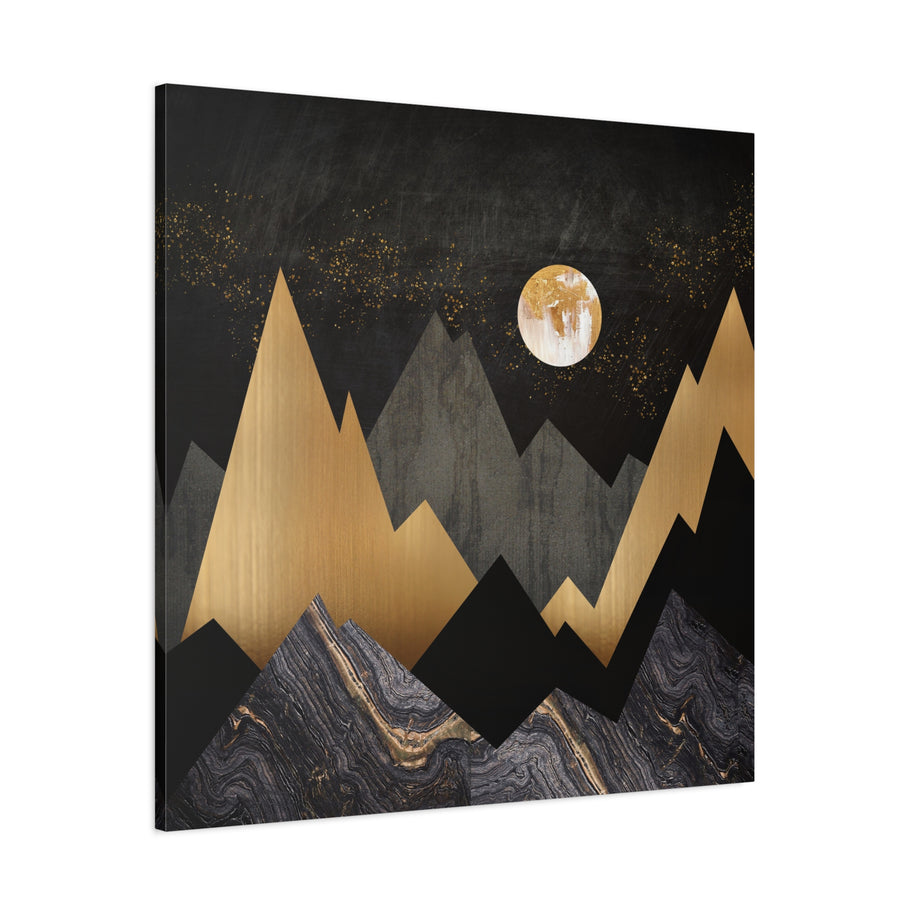 Golden Night Peaks Matte Canvas, Stretched, No Frame
