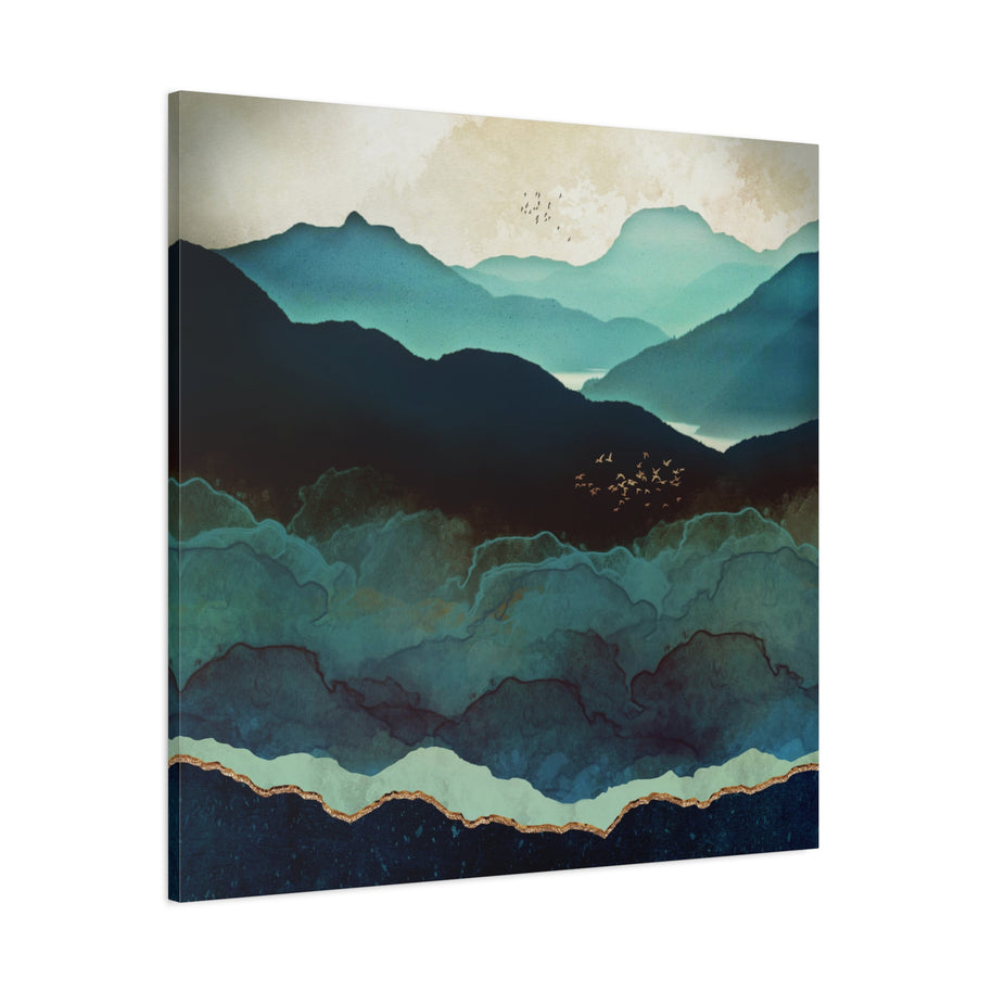 Indigo Mountains Matte Canvas, Stretched, No Frame