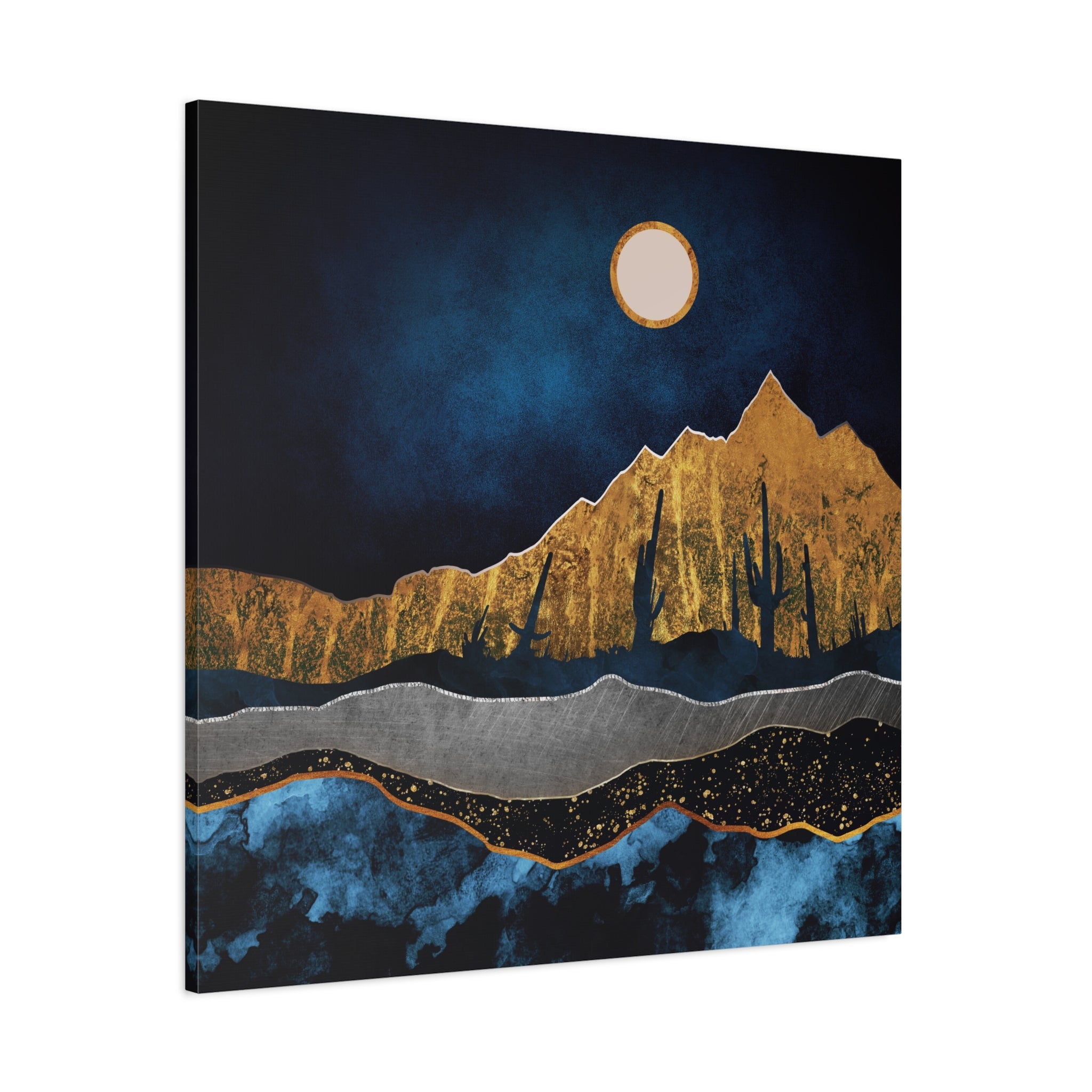 Midnight Desert Moon Matte Canvas, Stretched, No Frame