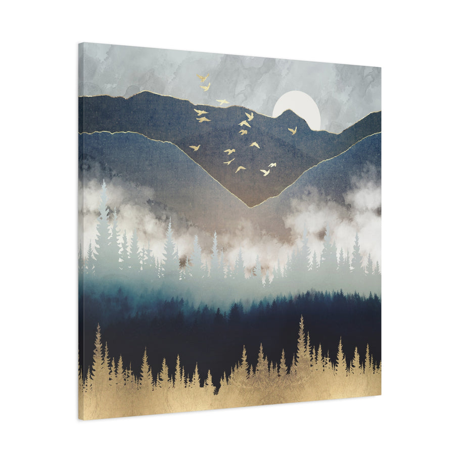 Blue Mountain Mist Matte Canvas, Stretched, No Frame