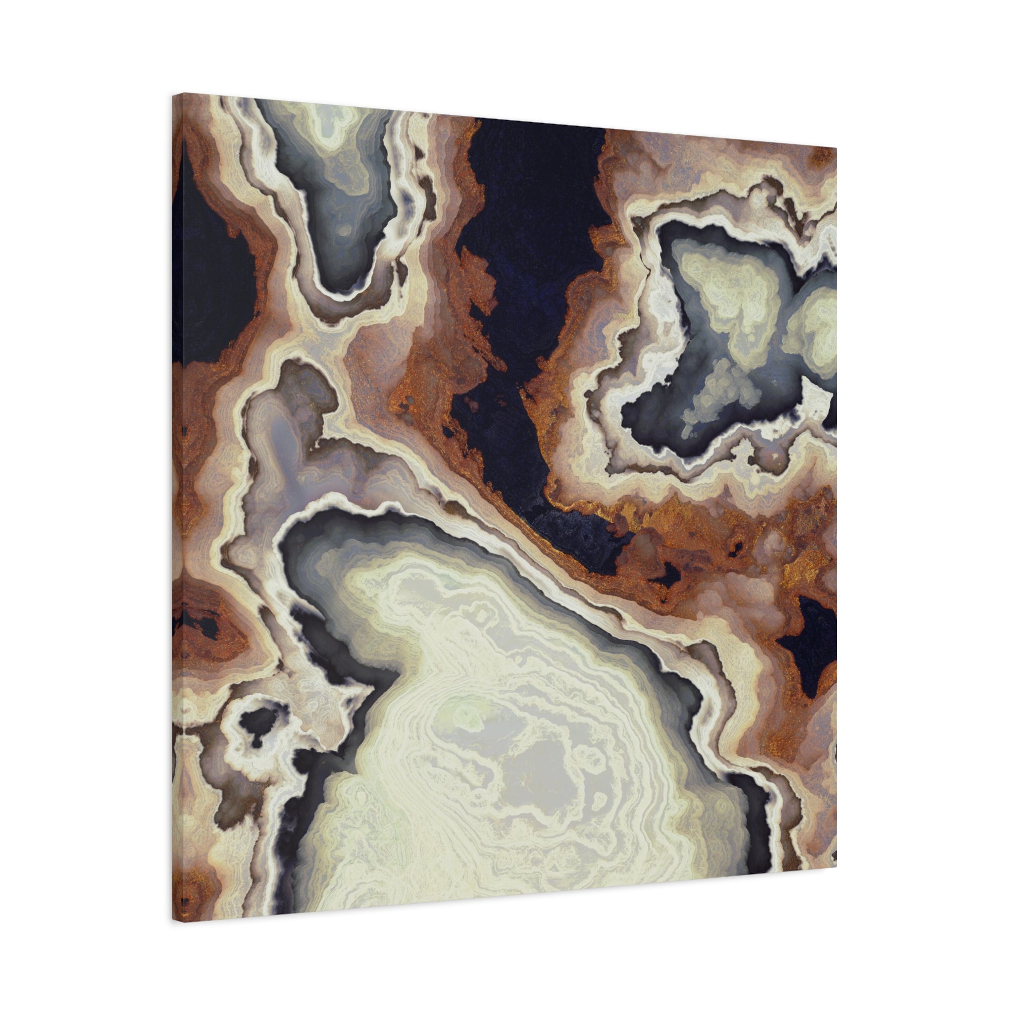 Ivory Agate Abstract Matte Canvas, Stretched, No Frame