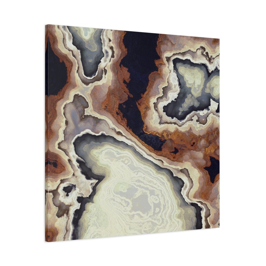 Ivory Agate Abstract Matte Canvas, Stretched, No Frame