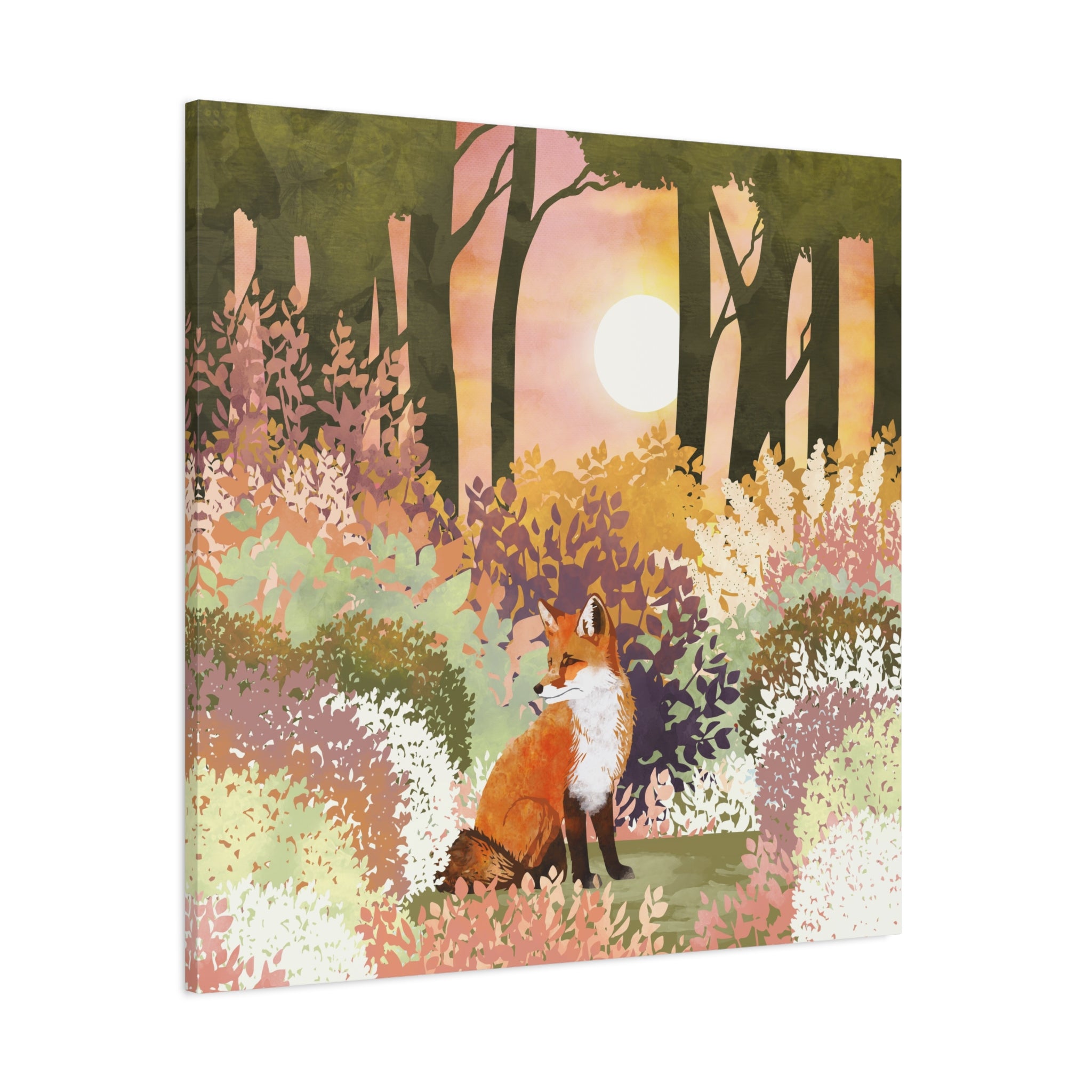 Spring Fox Matte Canvas, Stretched, No Frame