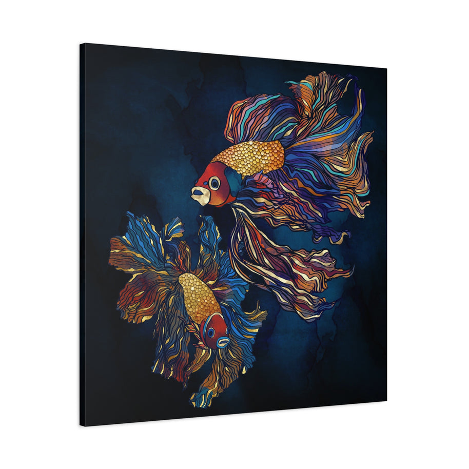Metallic Betta Fish Matte Canvas, Stretched, No Frame