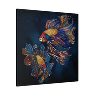 Metallic Betta Fish Matte Canvas, Stretched, No Frame