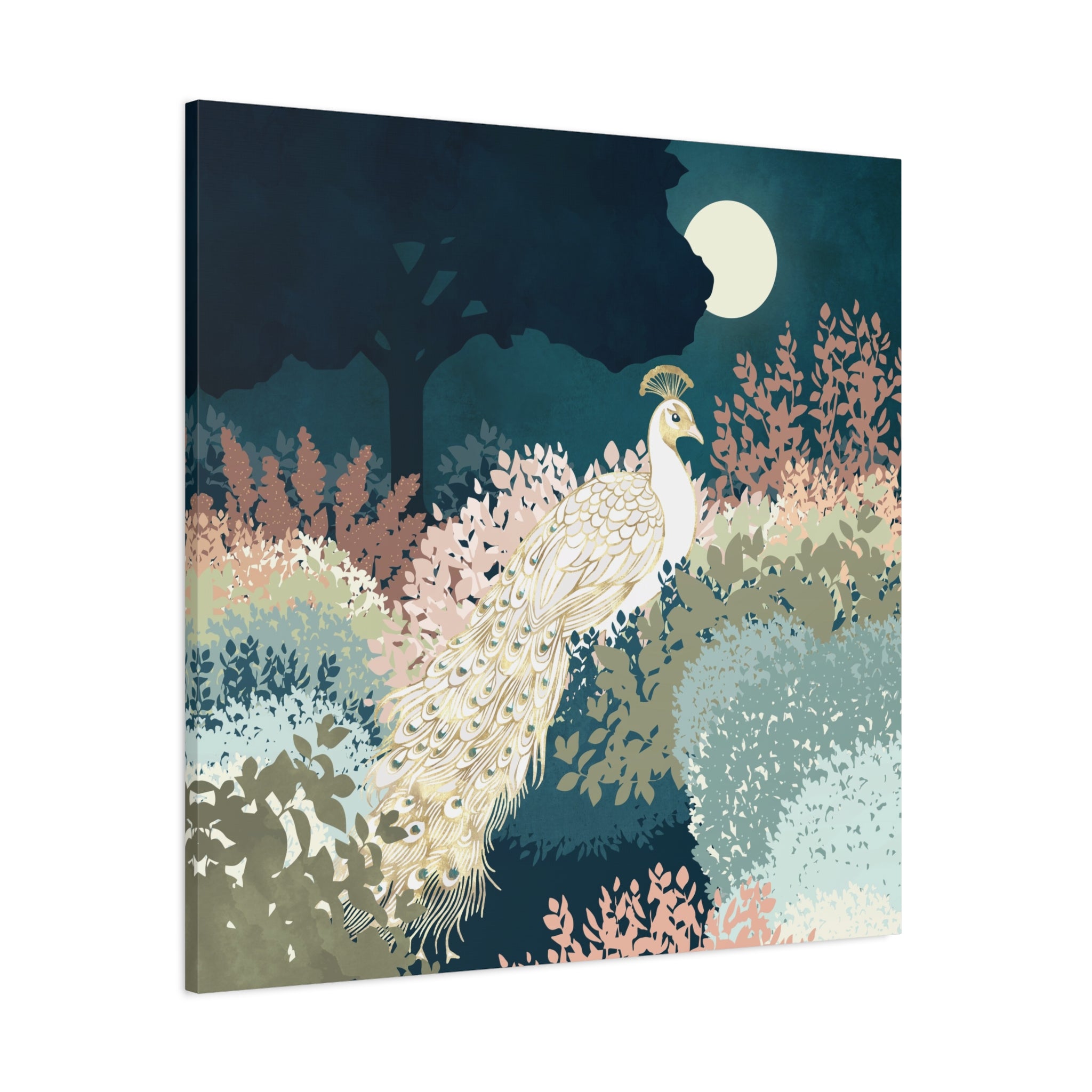 Peacock Garden II Matte Canvas, Stretched, No Frame