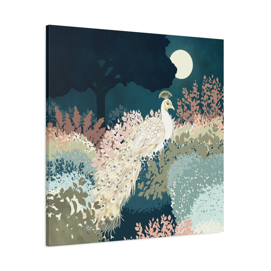 Peacock Garden II Matte Canvas, Stretched, No Frame