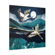 Midnight Cranes Matte Canvas, Stretched, No Frame