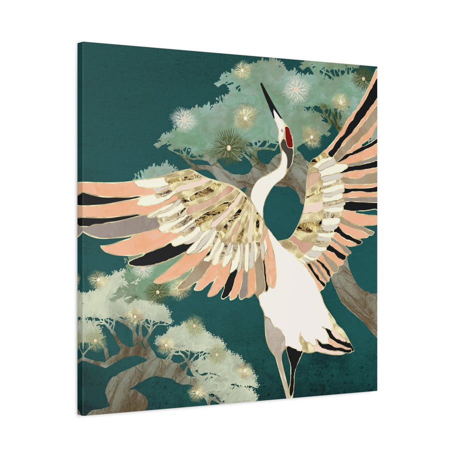 Golden Crane Matte Canvas, Stretched, No Frame