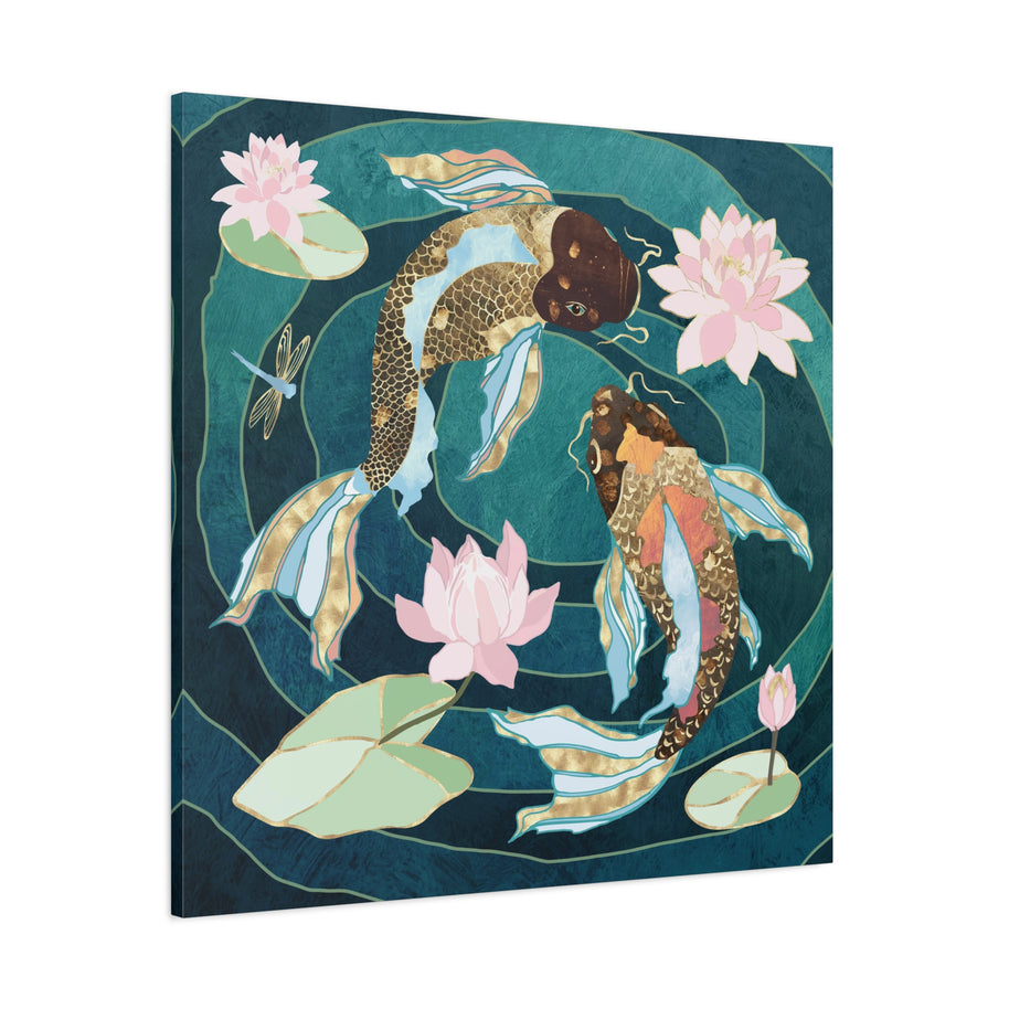 Metallic Koi III Matte Canvas, Stretched, No Frame