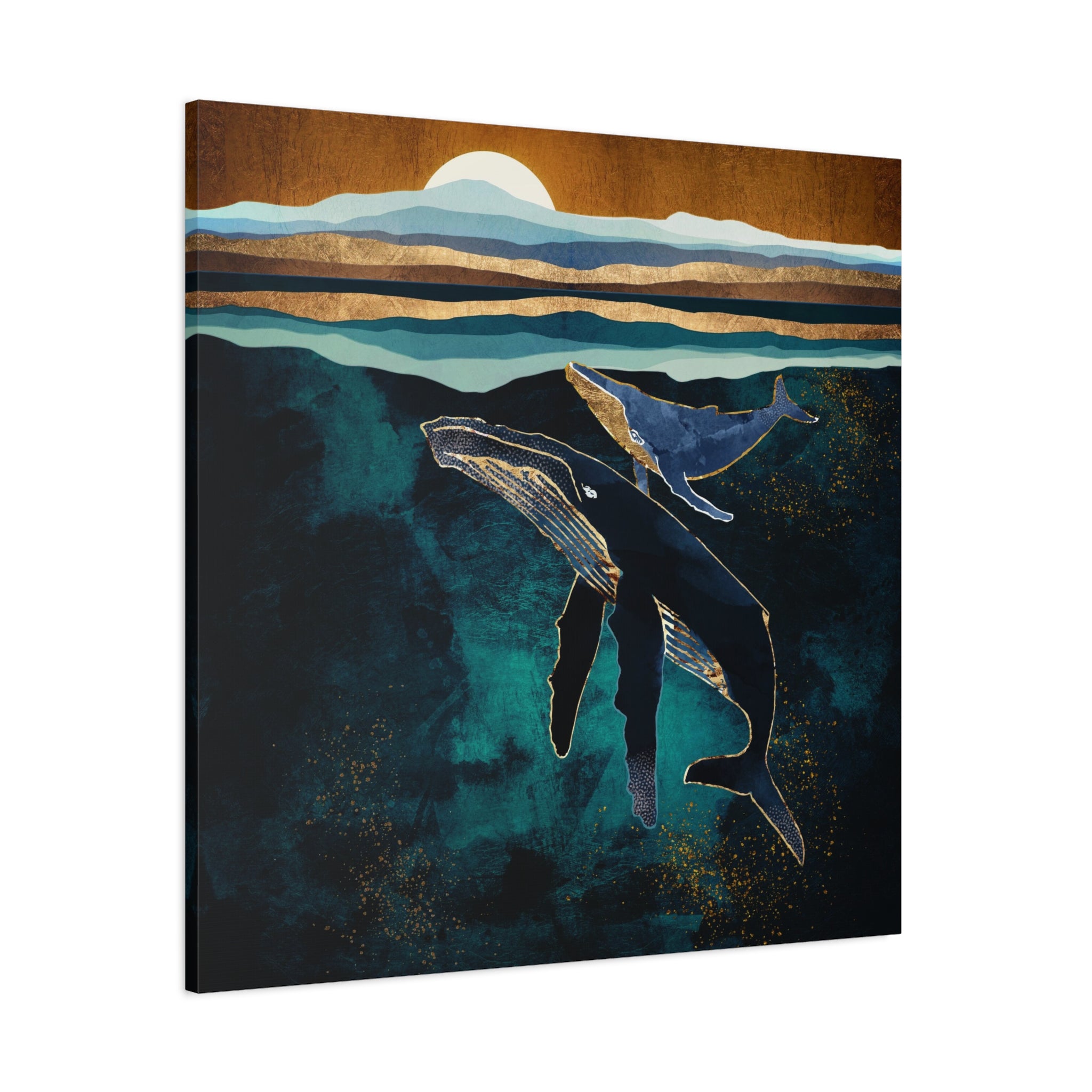Moonlit Whales Matte Canvas, Stretched, No Frame
