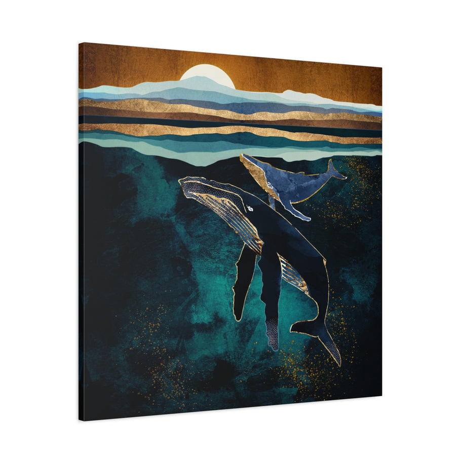 Moonlit Whales Matte Canvas, Stretched, No Frame