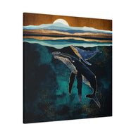 Moonlit Whales Matte Canvas, Stretched, No Frame