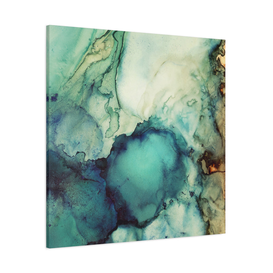 Teal Abstract Matte Canvas, Stretched, No Frame