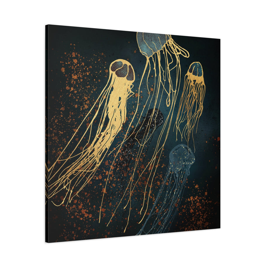 Metallic Jellyfish Matte Canvas, Stretched, No Frame
