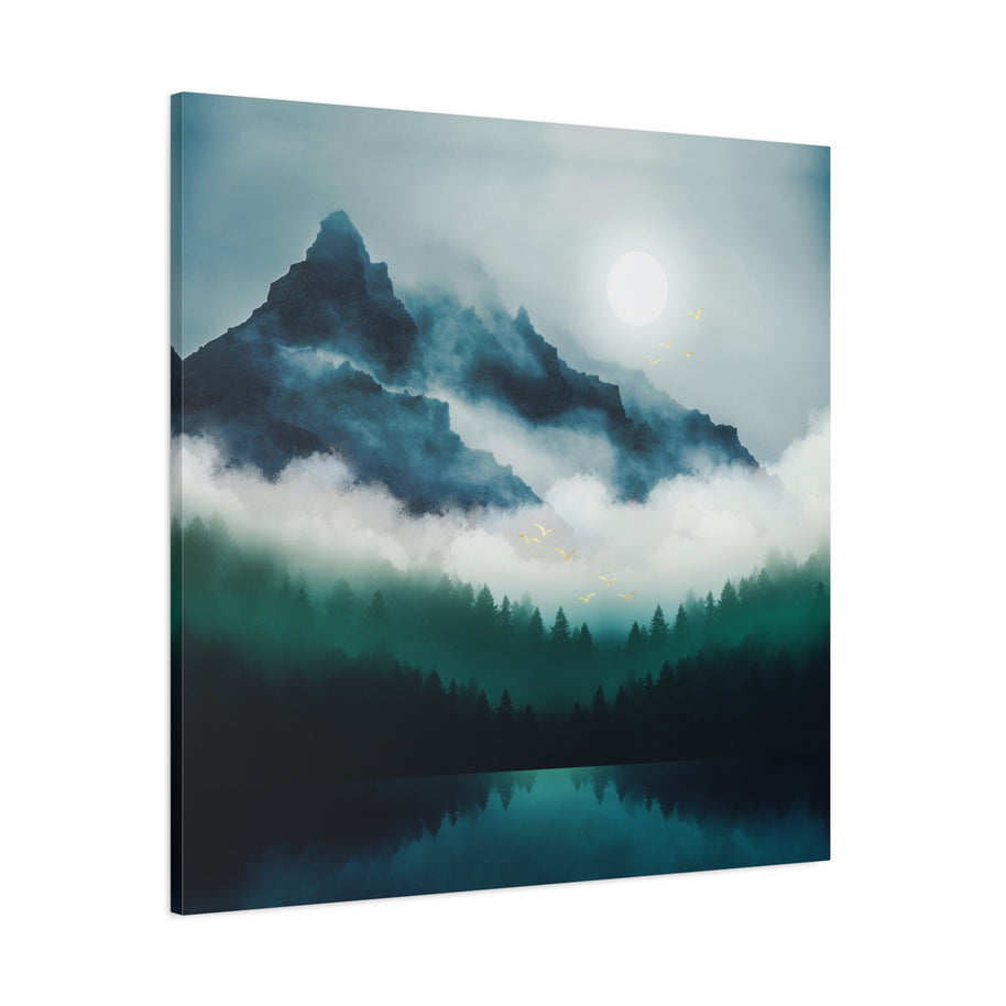 Midnight Moon Reflection Matte Canvas, Stretched, No Frame