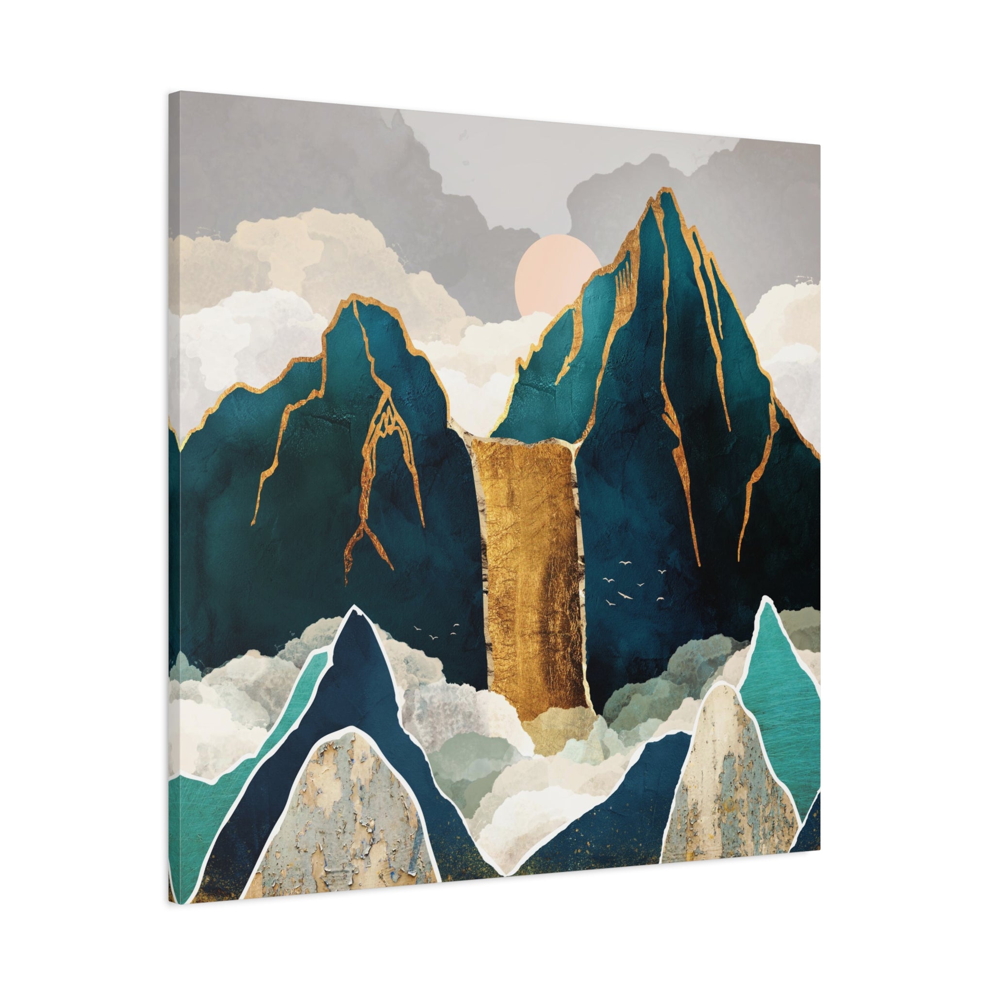 Golden Waterfall Matte Canvas, Stretched, No Frame