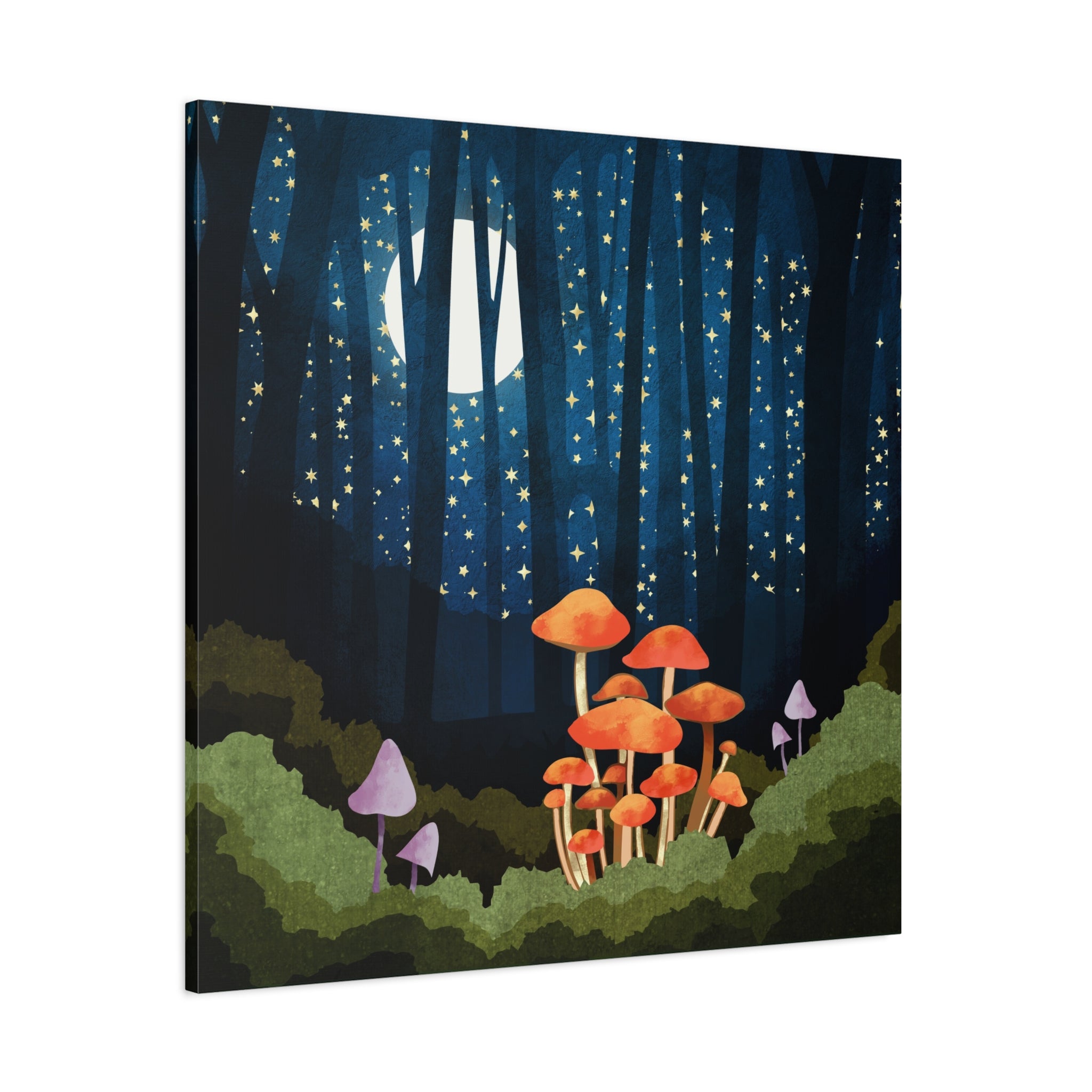 Midnight Mushrooms Matte Canvas, Stretched, No Frame