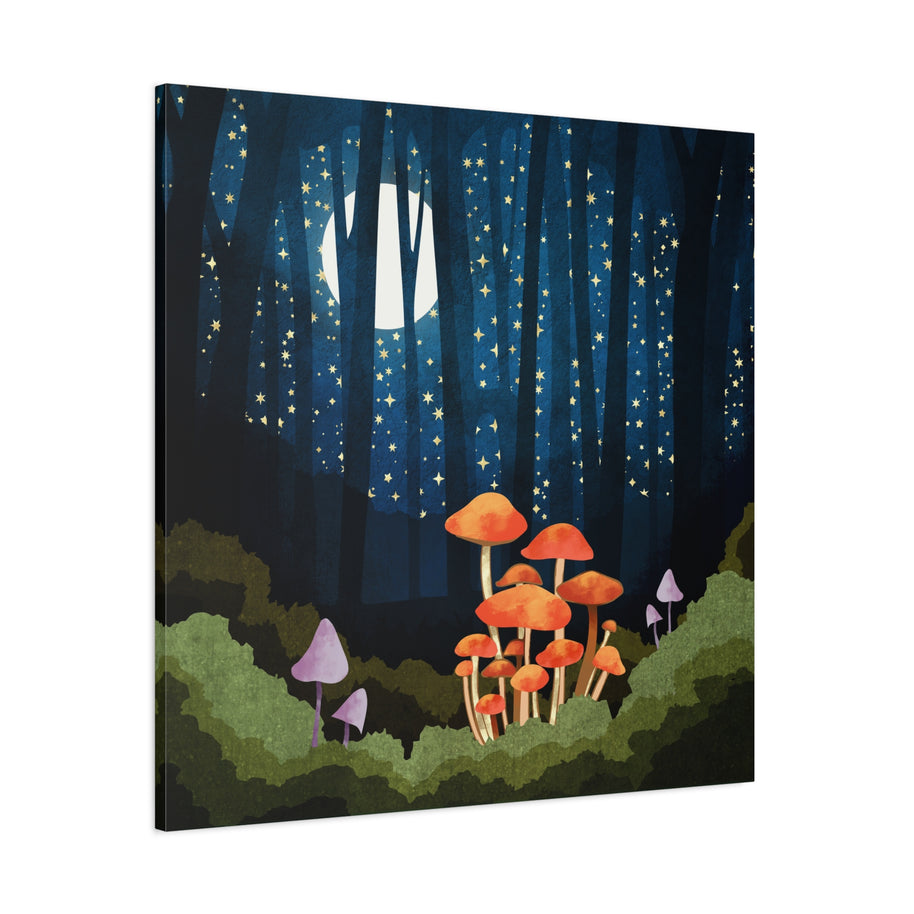 Midnight Mushrooms Matte Canvas, Stretched, No Frame